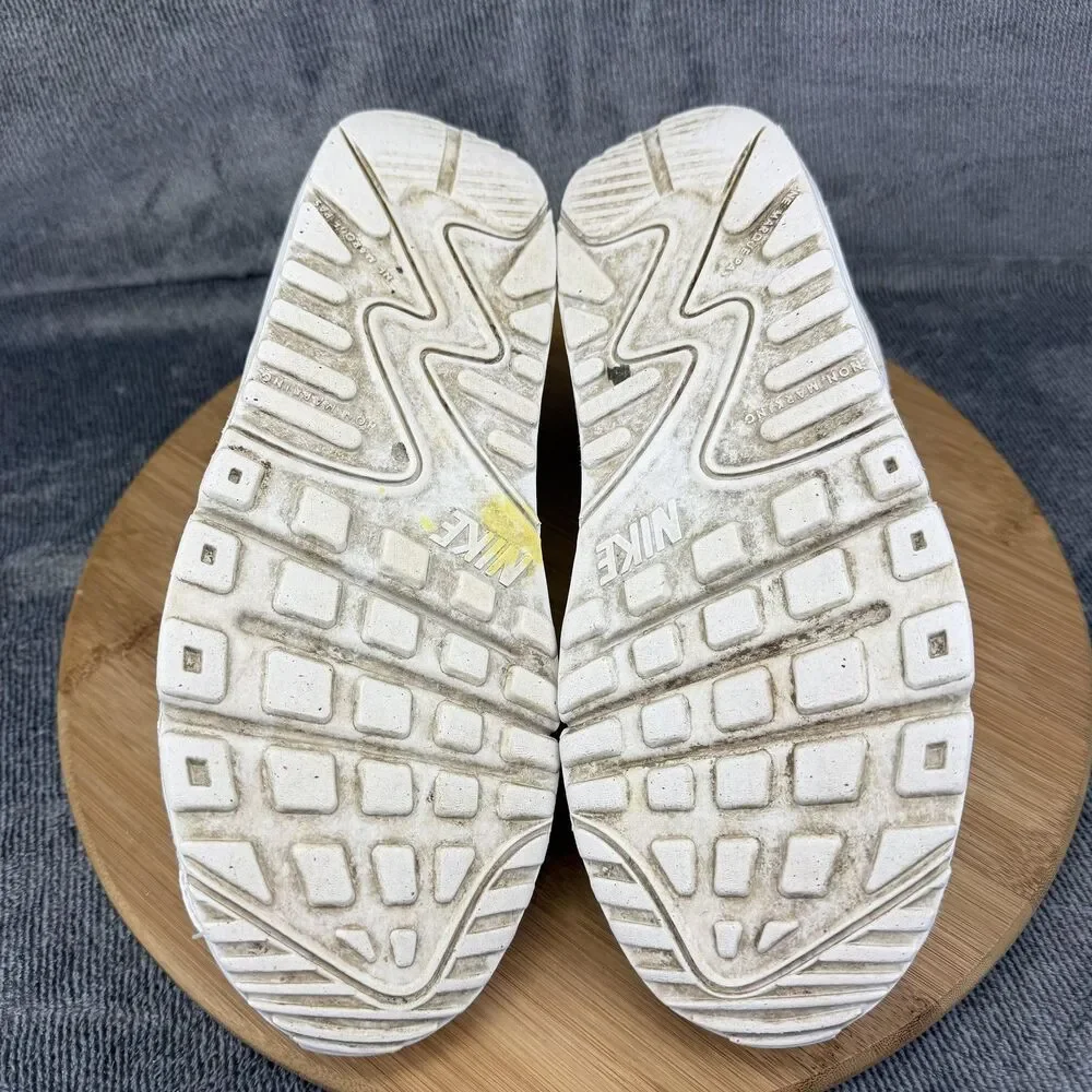 Nike Air Max 90 Shoes Boys Size 7Y White Leather Running Sneakers CD6864-133